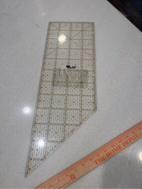 Vintage Clear Quilting Ruler with Yellow Grid Lines